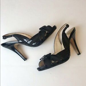 Cole Haan Black Peeptoe Heels